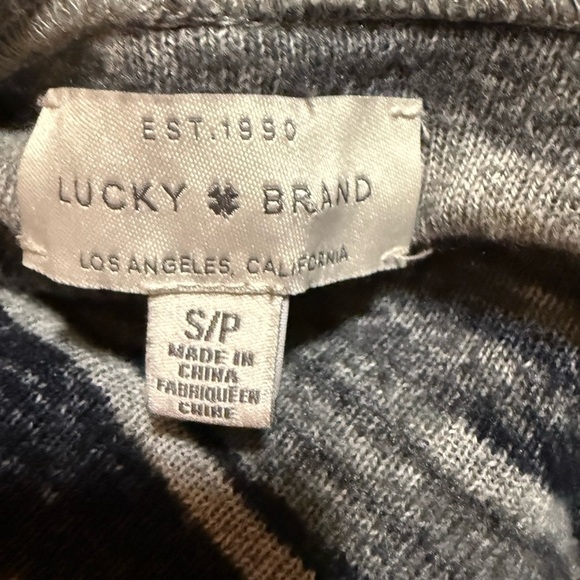 Lucky Brand Cozy Striped Open Front Cardigan - Picture 5 of 5